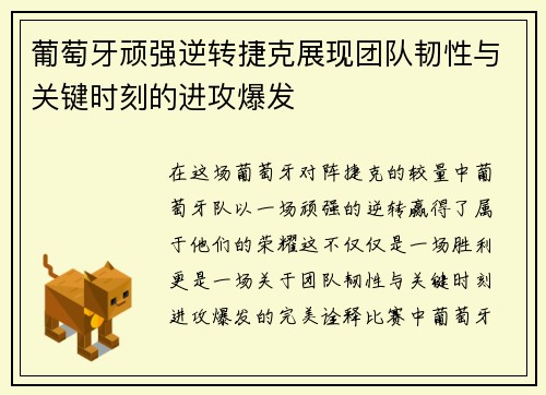 葡萄牙顽强逆转捷克展现团队韧性与关键时刻的进攻爆发